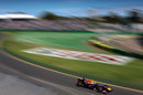 Mark Webber at speed through turn two