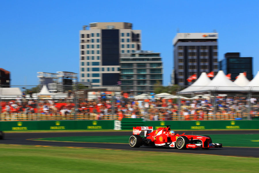 Fernando Alonso on the medium tyres