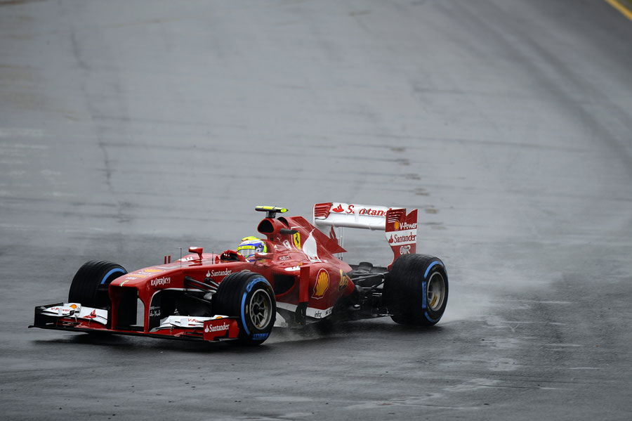 Felipe Massa aims for an apex on full wets