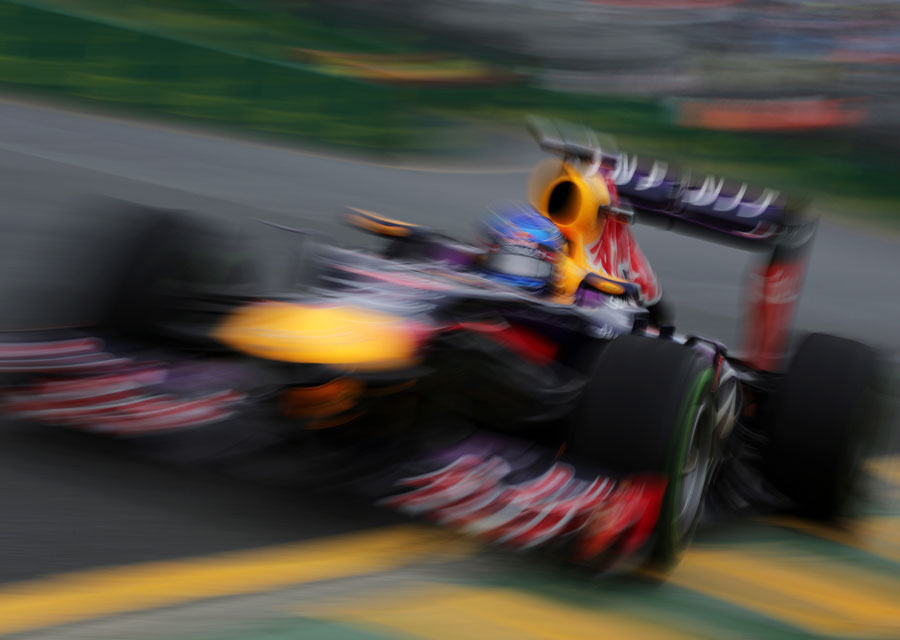 Sebastian Vettel exits the final corner