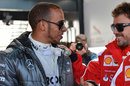 Lewis Hamilton and Fernando Alonso chat before the race