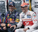Jenson Button gets friendly with Mark Webber
