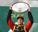 Kimi Raikkonen celebrates victory in Melbourne