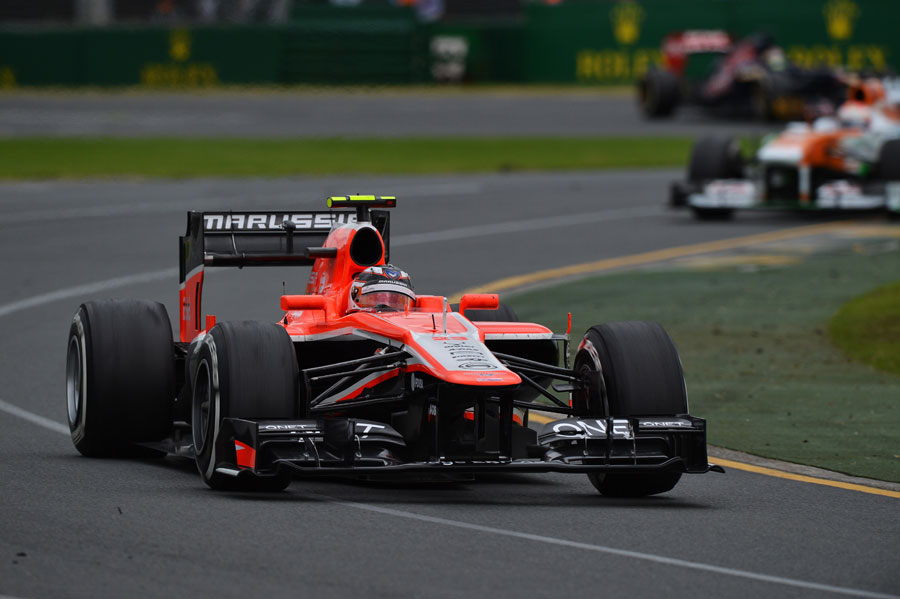 Jules Bianchi gets the power down out of turn two