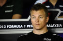 Kimi Raikkonen looks nonplussed in the driver press conference