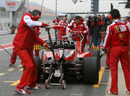 Ferrari perform pit stop practice