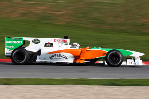 Adrian Sutil out on track in the Force India
