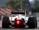 Adrian Sutil lines his Force India up for a practice start