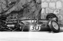 The remains of the Lotus 21 crashed by Innes Ireland during practice