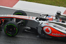 Jenson Button on the intermediate tyre