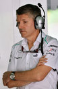Nick Fry in the Mercedes garage at his last race as the team's CEO