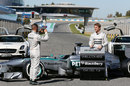 Nico Rosberg and Lewis Hamilton promote a new Mercedes sponsor