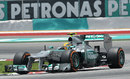 Lewis Hamilton on the hard tyres