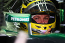 Nico Rosberg waits to head out on track