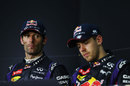 Sebastian Vettel and Mark Webber in the post race press conference