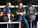 Christian Horner and Adrian Newey on the pit wall