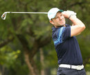 Former F1 driver Rubens Barrichello in action during the pro-am at the Sao Paulo Golf Club