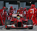 Felipe Massa leaves the pits on fresh tyres