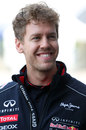 Sebastian Vettel is all smiles in the Shanghai paddock