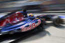 Daniel Ricciardo leaves the Toro Rosso garage