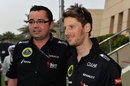 Romain Grosjean and Eric Boullier after Lotus' double podium finish