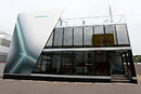 The Mercedes motorhome in the paddock