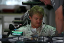 Nico Rosberg in the cockpit of his Mercedes