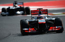 Jenson Button leads a Williams on track