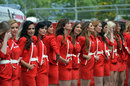 Grid girls prepare for a support race