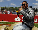 Lewis Hamilton on the drivers' parade