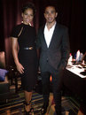 Lewis Hamilton with Alicia Keys at a promotional event in the USA