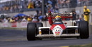 Ayrton Senna celebrates victory in the McLaren MP4-4