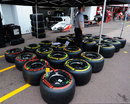 Tyres lie ready for use