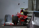 Felipe Massa crashes heavily approaching Ste Devote