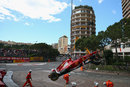 Felipe Massa's Ferrari gets craned away