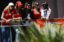 Ferrari fans watch the race
