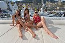 Girls enjoy the weekend on a yacht
