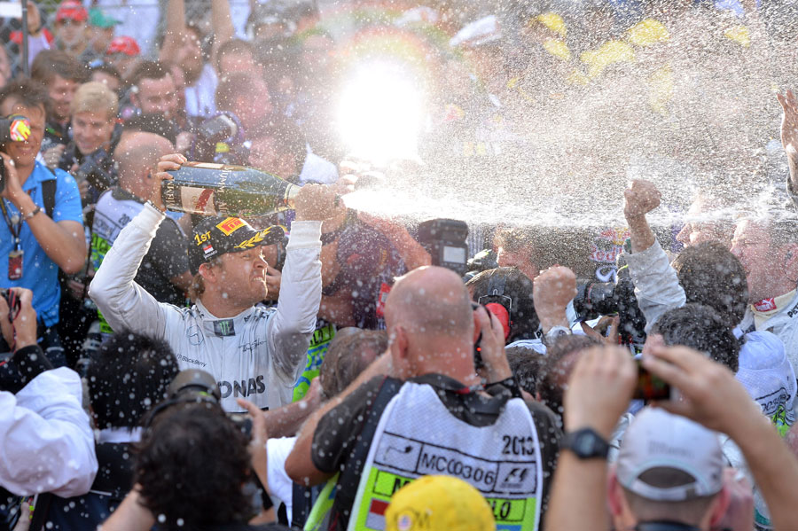 Nico Rosberg celebrates his victory