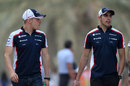 Valtteri Bottas and Williams team-mate Pastor Maldonado in the paddock