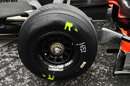 Prototype Pirelli tyres on the McLaren