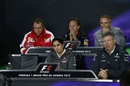 The FIA press conference with Pirelli's Paul Hembery absent