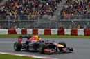 Mark Webber on intermediate tyres during qualifying