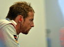 Jenson Button examines his telemetry