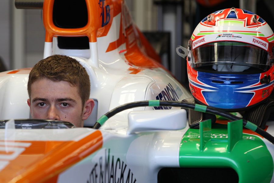 Paul di Resta sits in the cockpit of his Force India