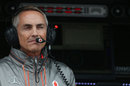 Martin Whitmarsh deep in thought on the McLaren pit wall