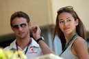 McLaren Mercedes driver Jenson Button and girlfriend Jessica Michibata  in the Bahrain paddock