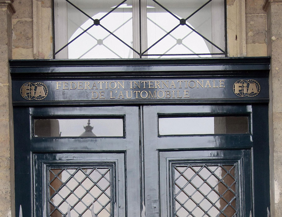 The entrance to the FIA's headquarters