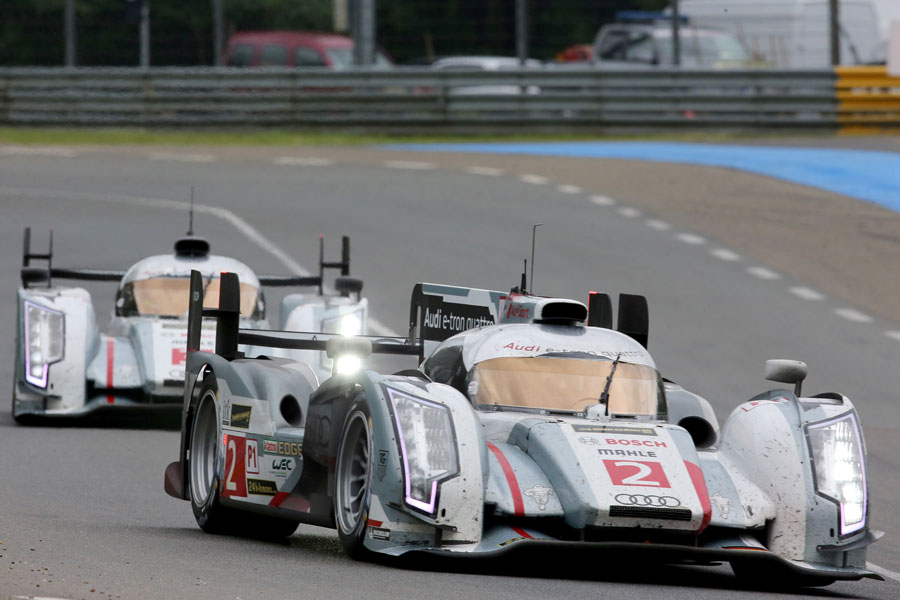 The No.2 Audi of Tom Kristensen, Allan McNish and Loic Duval on its way to victory