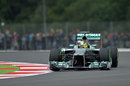 Nico Rosberg tackles Becketts on intermediate tyres