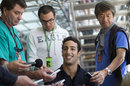 Daniel Ricciardo faces the press after qualifying